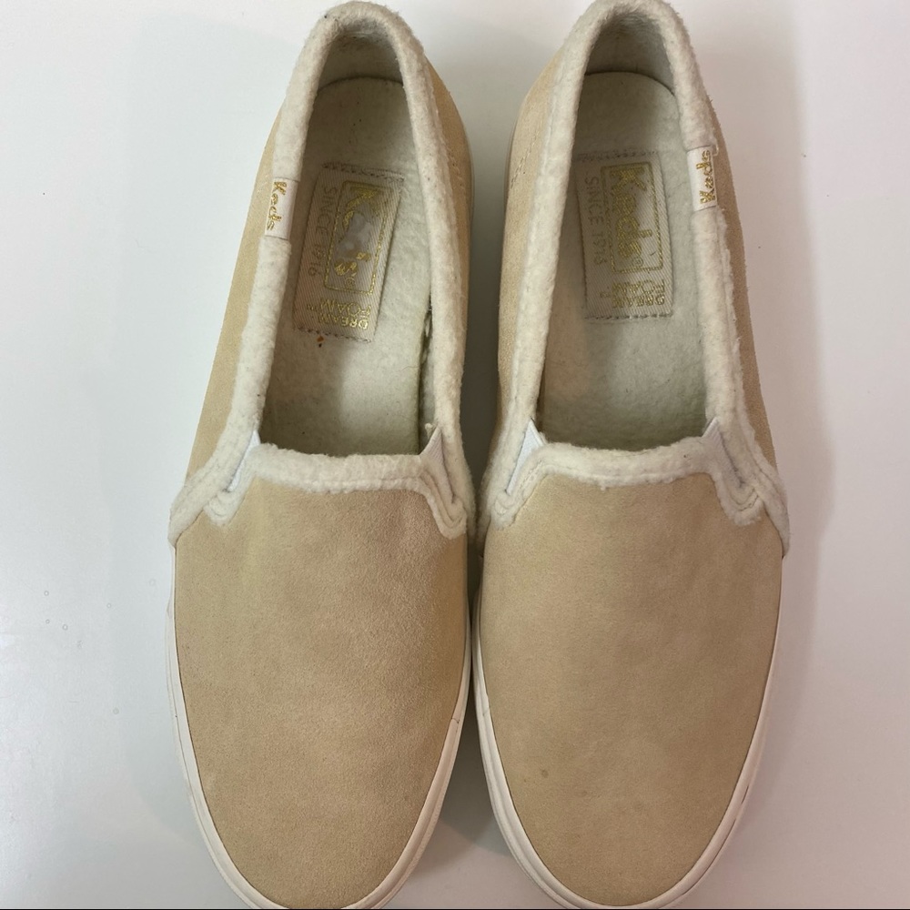 Keds Sz 8 Cream Suede Double Decker Slip Ons - Picture 3 of 6